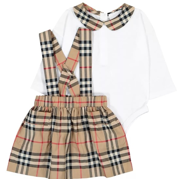 Burberry Other - NWT BURBERRY Baby Chkr logo jumper skirt Onesie”Top collar&Sleeve”have CALL OUTS